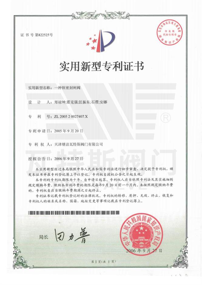 一種（zhǒng）軟密封閘閥